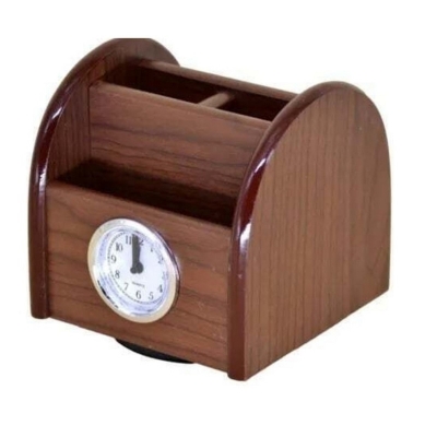 Picture of Pen Holder With Clock Visiting Card & Mobile Holder