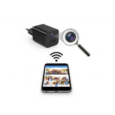 Picture of USB Wifi Charger Adapter 1080p Video Camera - Black