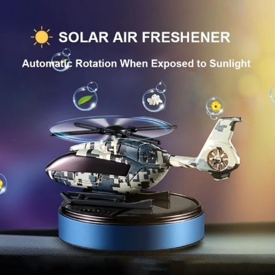 Picture of Car Dashboard Airplane Decoration Solar Air Freshener Aromatherapy Helicopter