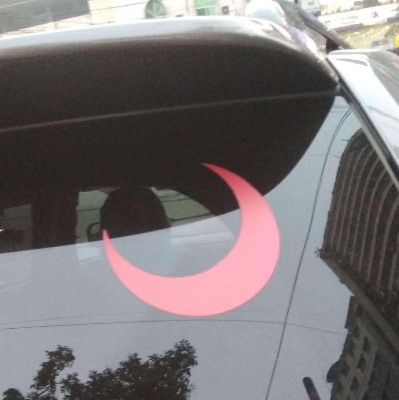 Picture of Premium Doctor Moon Car Back & Front Glass Sticker-Red (2Pis)
