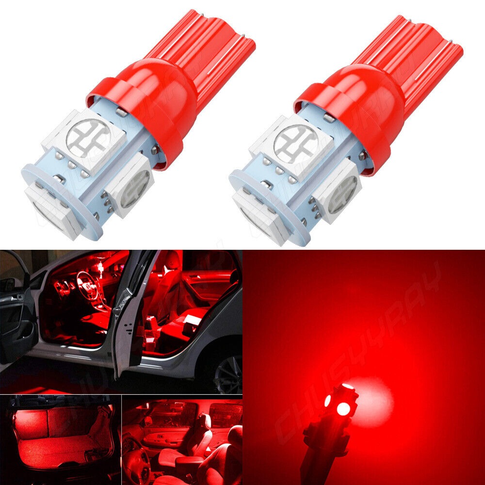 Picture of 6 Pieces 5 LED SMD Parking Bulb 12v Package Universal Motorcycle Car Indicator Bright Lamp - (2Pis Red.2Pis Blue,2Pis White)