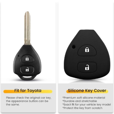 Picture of Toyota Camry Highlander Corolla Vios Rav4 Land Cruis Silicone Cover Remote Key Protector Case 2 Button