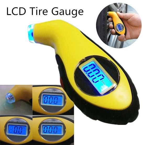 Picture of Premium Quality Digital LCD Tyre Air Pressure Gauge Meter - Car/Bike