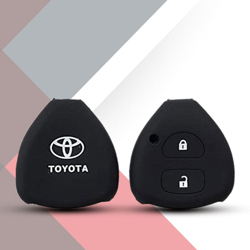 Picture of 2 Buttons Silicone Remote Car Key Case Cover For Toyota Camry Highlander Corolla Hilux Vitz Vios Rav4 Aqua Land Cruis
