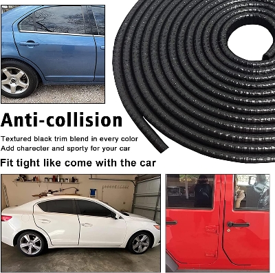 Picture of 5M Car Door Edge Protector, Car Door Edge Guards Universal U Shape Rubber Seal Edging Car Door Seal Trim Protector Car Door Guard Strip Fit for Most Car (Black)