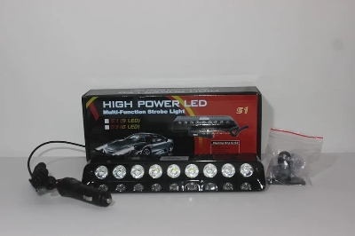 Picture of Dashboard 9 led car emergency 3 color (red, white, blue flashing) Lights and Multi Mode Function Available