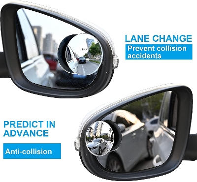 Picture of Car Blind Spot Mirror, 2" Round HD Glass Frameless Convex Rear View Mirror with wide angle Adjustable Stick for any Car, Van, Suv and Trucks Pack Of 2 Pic
