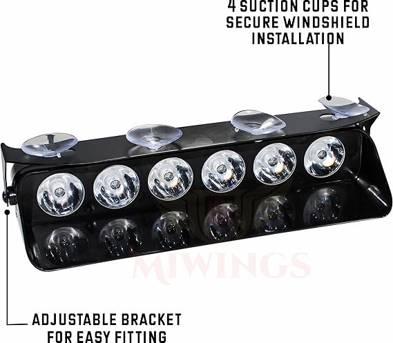 Picture of 6 LED Police Emergency Flashing Light/Flasher Strobe/Warning Light Universal for Car/Jeep/Trucks Etc. 1Pcs(Red/Blue)