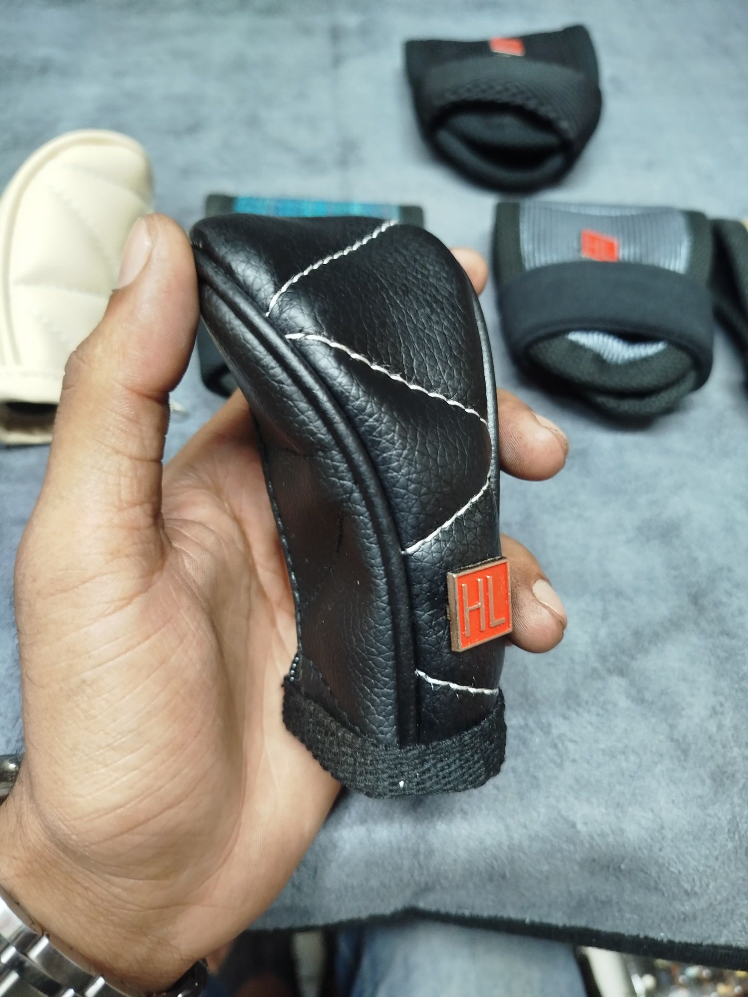 Picture of Car Gear Shift Knob Cover | Auto Leather Sponge Padded | Non Slip | Car Interior Accessory | Perfect Fit | Compatible with All Renault Models | Black