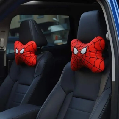 Picture of 2 Pis Spiderman Car Neck Rest Cushion Head Pillow - Red