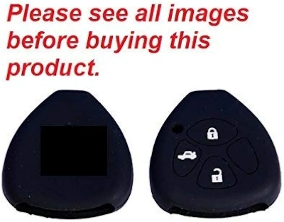 Picture of Silicone Remote Key Cover for Toyota Fortuner, Innova, Camry (Black) 3 Buttons