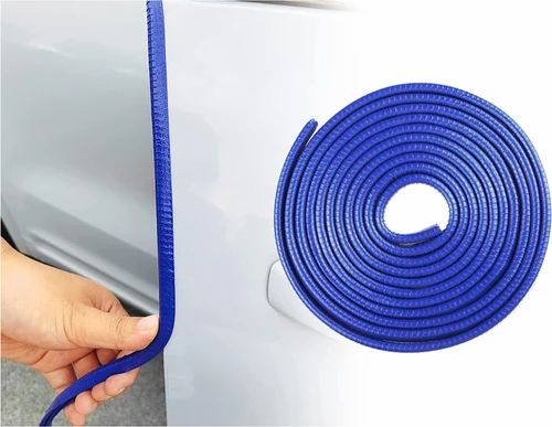 Picture of Car Door Edge Guards U Shape Edge Trim Rubber Seal Protector Rubber Car Door Protector Car Protection Door Edge Anti-Collision Rubber Clips 15 ft(Blue)
