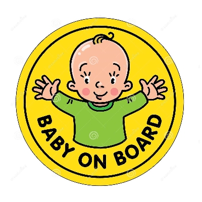 Picture of Baby in car premium Quality Sticker - Car Accessories