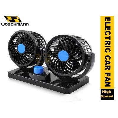 Picture of 7" 12V Car Fans Cooling Air Fan Powerful Dashboard Electric Car Fan Cigarette Lighter Low Noise 360 Degree Rotatable for Truck Vehicle Boat Van SUV RV