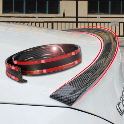 Picture of Universal soft spoiler free punching carbon rubber tail spoiler suitable for all type of car - Carbon