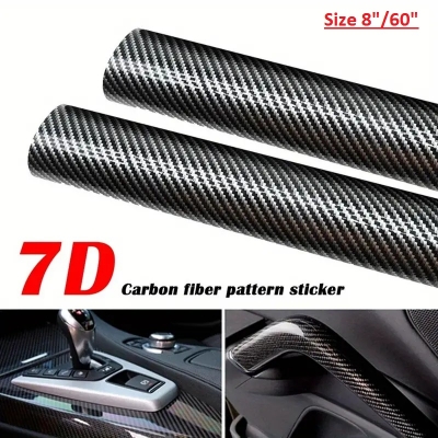 Picture of 7D Glossy Sticker Carbon Fiber Style PCV Car Interior/Exterior Sticker - 8"/60"