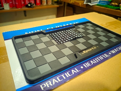 Picture of Car Dashboard Non Slip Mat, Multi Functional Thicken Washable Checkerboard Design Anti Slip Mat with Universal Number Plate for Aromatherapy Sunglasses Key(Gray & Black