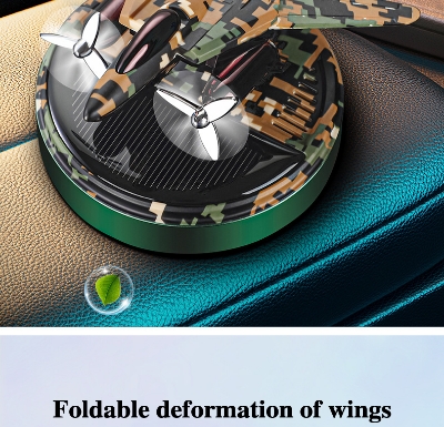 Picture of New Car Aromatherapy Solar helicopter Aromatherapy seat Creative camouflage rotating aircraft car perfume center console car decorat