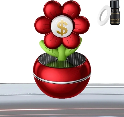 Picture of Car Fragrance Diffuser | Solar Powered Car Aromatherapy Diffuser - Flower Design, 360 Degree Rotation,