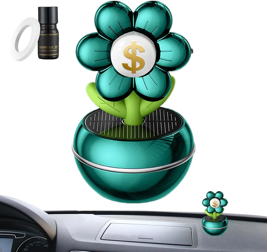 Picture of Car Fragrance Diffuser | Solar Powered Car Aromatherapy Diffuser - Flower Design, 360 Degree Rotation,