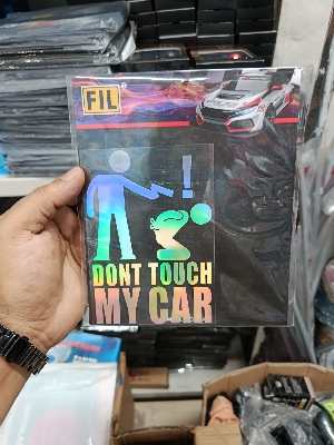 Picture of Don't Touch My Car Warning Decal Sticker Vinyl Holographic Sticker for Car