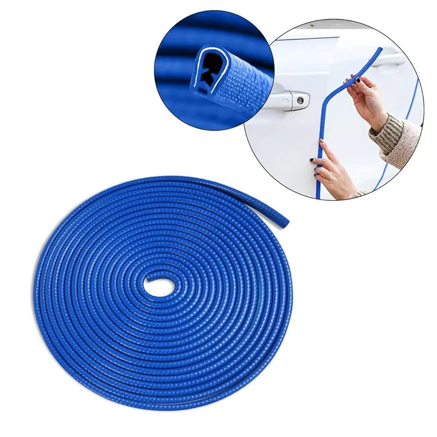 Picture of 5M Car Door Edge Protector, Car Door Edge Guards Universal U Shape Rubber Seal Edging Car Door Seal Trim Protector Car Door Guard Strip Fit for Most Car - Blue