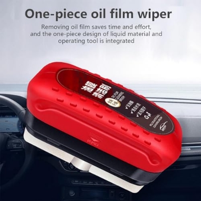 Picture of Car Windshield Glass Oil Film Remover, Car Glass Oil Film Cleaner, Rain and Fog Oil Film, Car Cleaning Brush for Car and Home,
