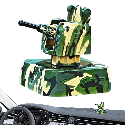 Picture of Solar Car Air Freshener | Car Air Freshener Diffuser with Solar Rotation | Modern Cannon Shape Odor Remover Anti Slip Base Design Sea Scent for Taxi Caravan Truck Dashboard