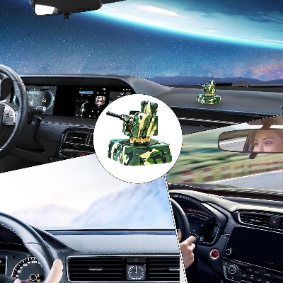 Picture of Solar Car Air Freshener | Car Air Freshener Diffuser with Solar Rotation | Modern Cannon Shape Odor Remover Anti Slip Base Design Sea Scent for Taxi Caravan Truck Dashboard