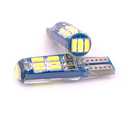 Picture of 2 PCS T10 W5W 194 Car LED Bulbs 12V 4014 15 SMD White Silicone Auto Trunk Lights Parking Light Interior Dome Reading Lamp Bulb