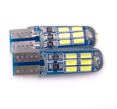 Picture of 2 PCS T10 W5W 194 Car LED Bulbs 12V 4014 15 SMD White Silicone Auto Trunk Lights Parking Light Interior Dome Reading Lamp Bulb