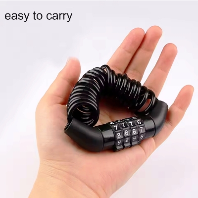 Picture of Motorcycle Bicycle Anti-Theft Chain 4-Digit Password Combination Helmet Lock Safety Portable Cable Lock Durable Wire Rope