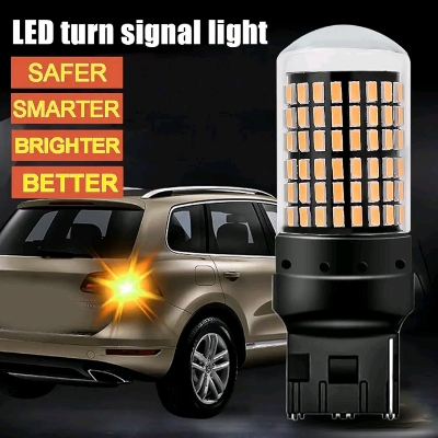 Picture of 7440 LED Bulbs Turn Signal Lights Amber Yellow 7441 7440NA T20 W21W WY21W Front Rear Turn Signal Bulb with Projector Replacement for Car, Truck, SUV, Motorcycle AC10-24V(2PCS)