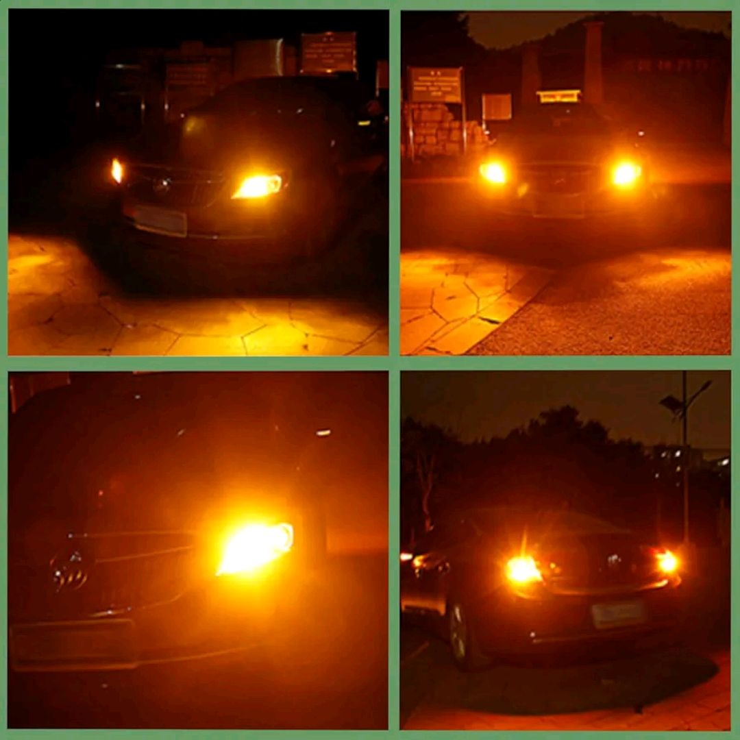 Picture of 7440 LED Bulbs Turn Signal Lights Amber Yellow 7441 7440NA T20 W21W WY21W Front Rear Turn Signal Bulb with Projector Replacement for Car, Truck, SUV, Motorcycle AC10-24V(2PCS)