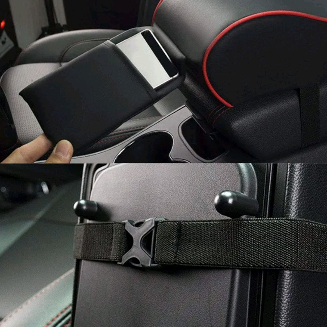 Picture of Car Armrest Cushion,Memory Foam Car Armrest Pad,Auto Center Console Armrest Pillow with Phone Holder Storage Bag Universal Fit for Most Car
