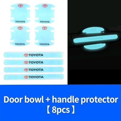 Picture of 8Pcs 3D Illusion-Colour (Toyota) Car Door Handle Cup Protector, Car Handle Protector Accessories Illusion-Colour Laser Door Bowl Protection Film Waterproof Anti-Scratch Stickers Covers
