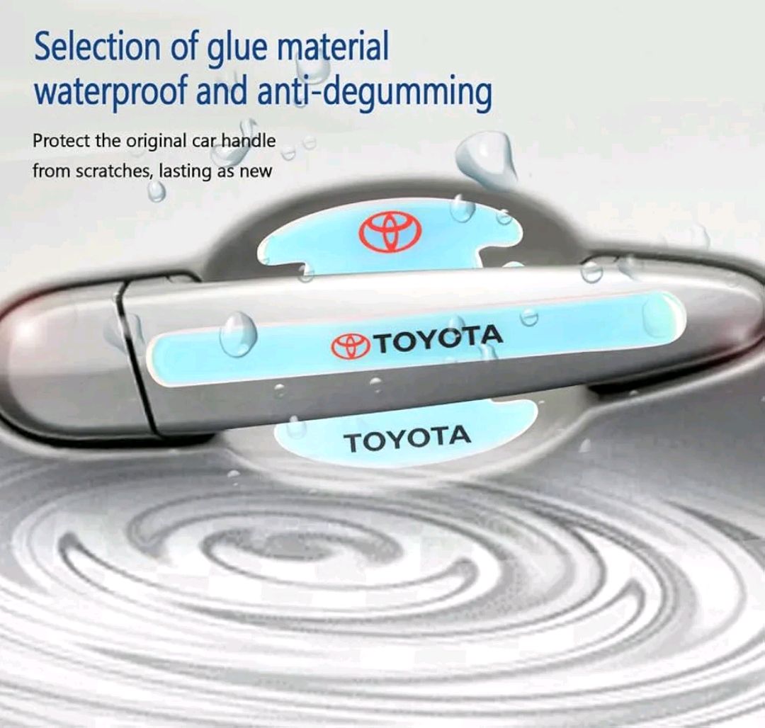 Picture of 8Pcs 3D Illusion-Colour (Toyota) Car Door Handle Cup Protector, Car Handle Protector Accessories Illusion-Colour Laser Door Bowl Protection Film Waterproof Anti-Scratch Stickers Covers