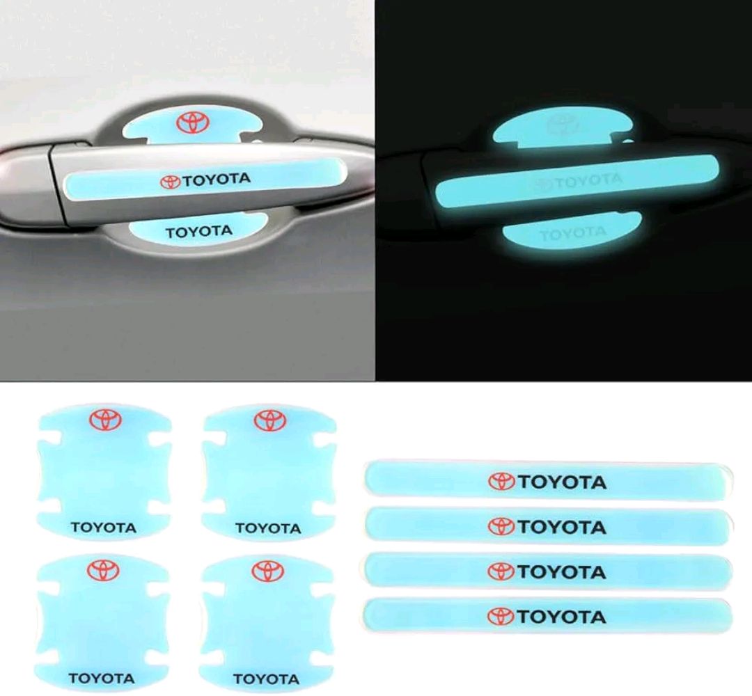 Picture of 8Pcs 3D Illusion-Colour (Toyota) Car Door Handle Cup Protector, Car Handle Protector Accessories Illusion-Colour Laser Door Bowl Protection Film Waterproof Anti-Scratch Stickers Covers