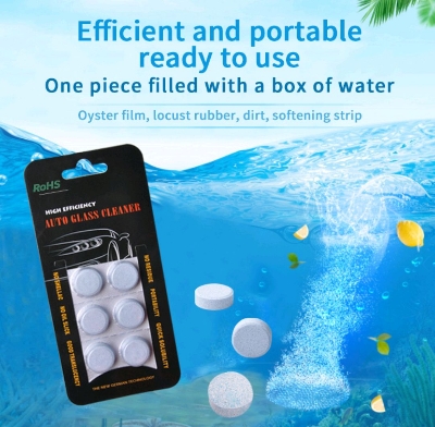 Picture of Car Wiper Detergent Effervescent Tablets Washer Auto Windshield Cleaner Glass Wash Cleaning Tablets - 6 Pis