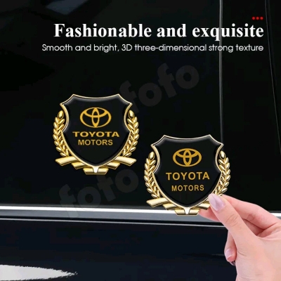 Picture of Car Sticker 3D Metal emblem Universal Metal Logo Side Window Emblem Decals 3D Car Truck Motor Decal Sticker fit For Toyota all model