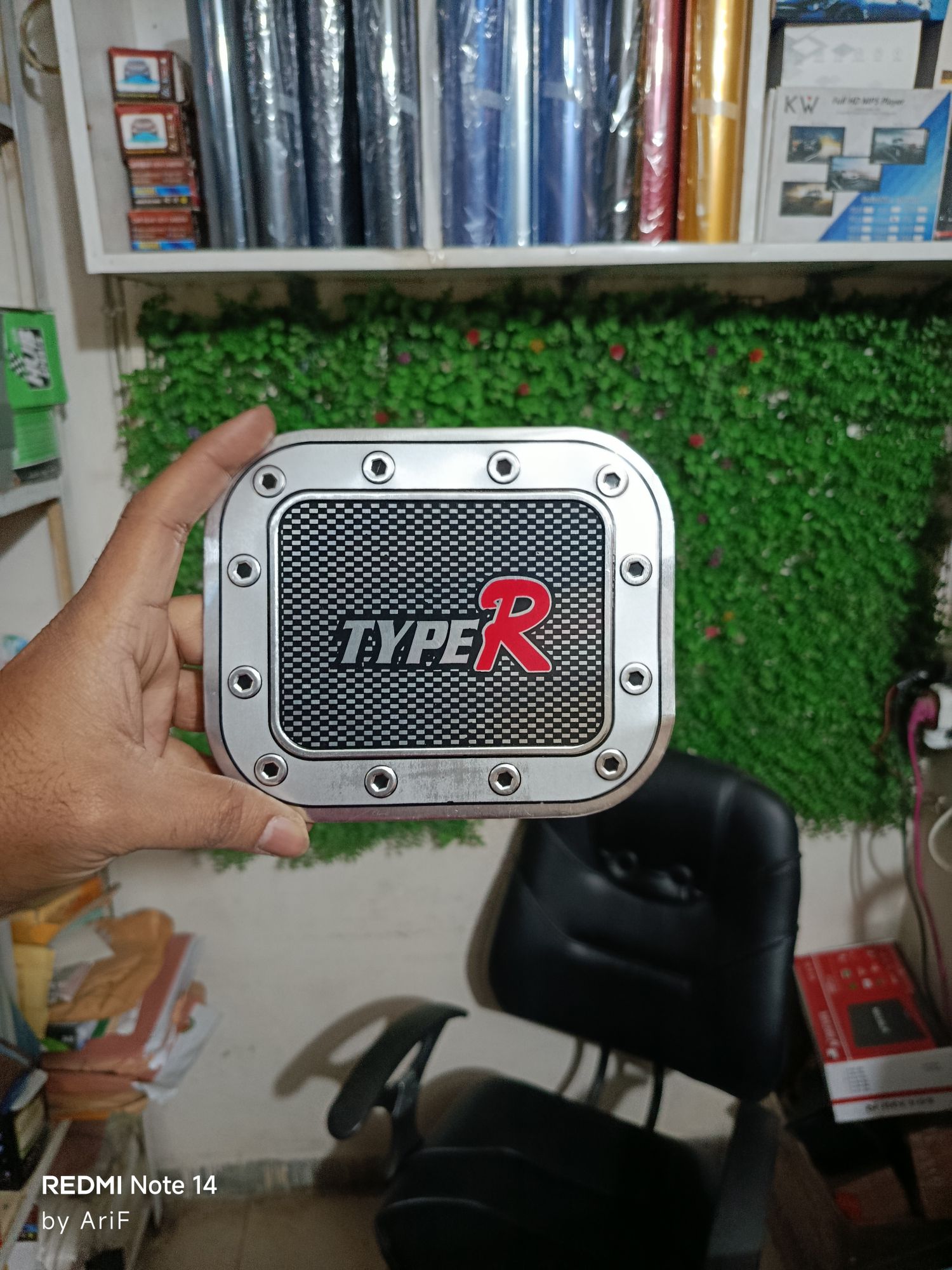 Picture of TypeR Car Fuel Tank Cover Sticker | Premium Metallic Look | Universal Fit for All Cars