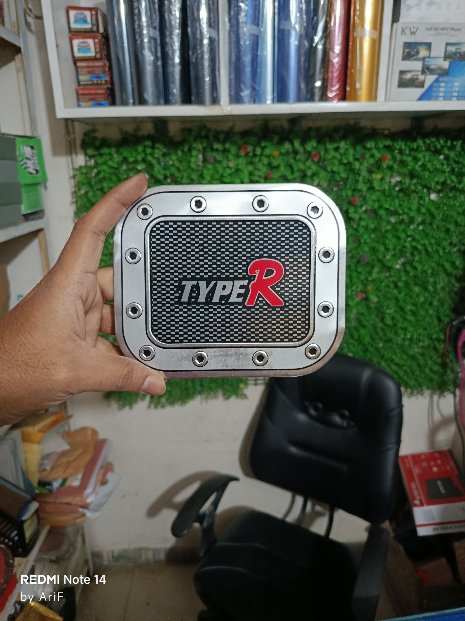 Picture of TypeR Car Fuel Tank Cover Sticker | Premium Metallic Look | Universal Fit for All Cars