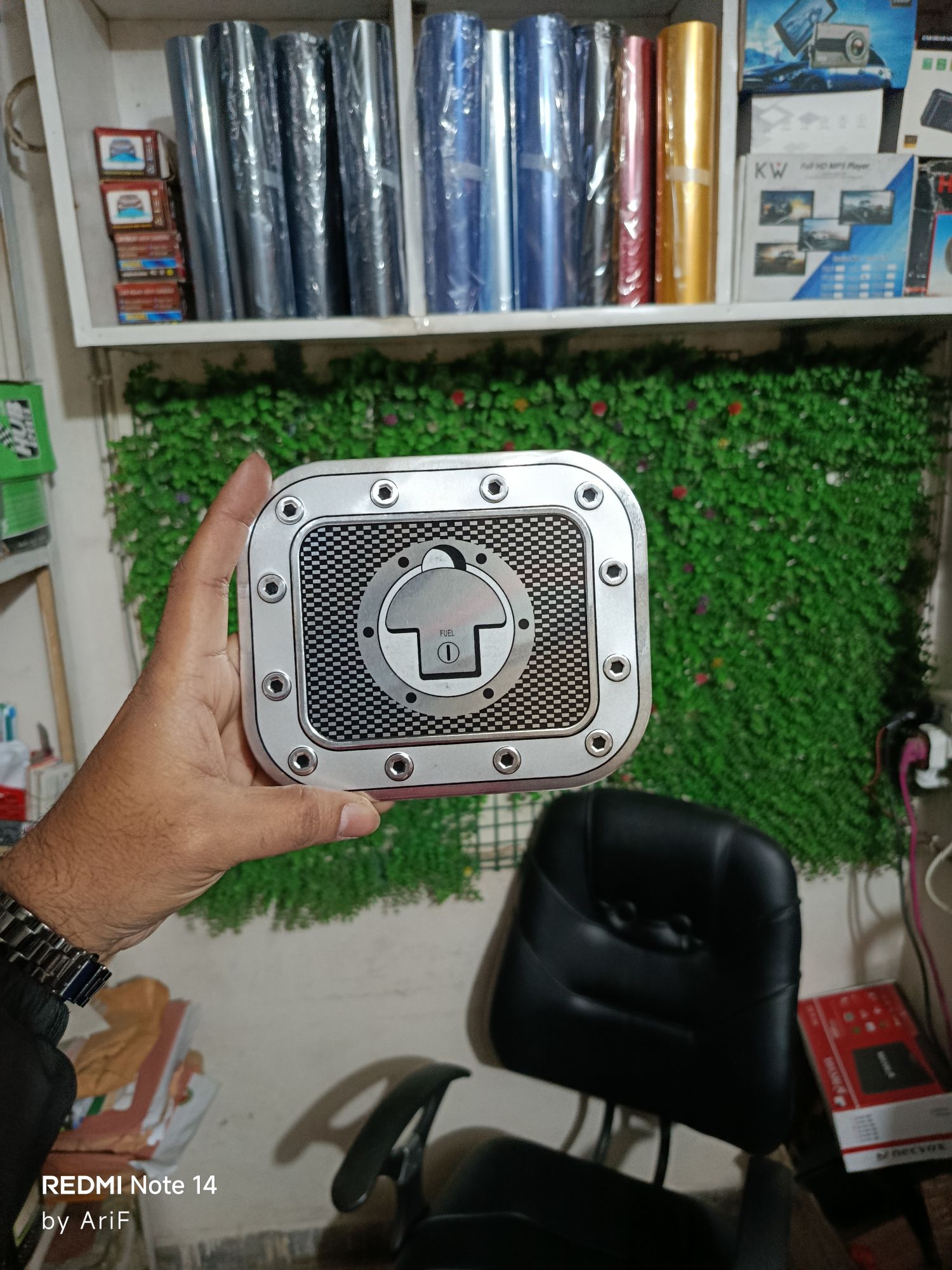 Picture of Universal Fuel Tank Cover Sticker | Premium Metallic & Carbon Fiber Look | Universal Fit