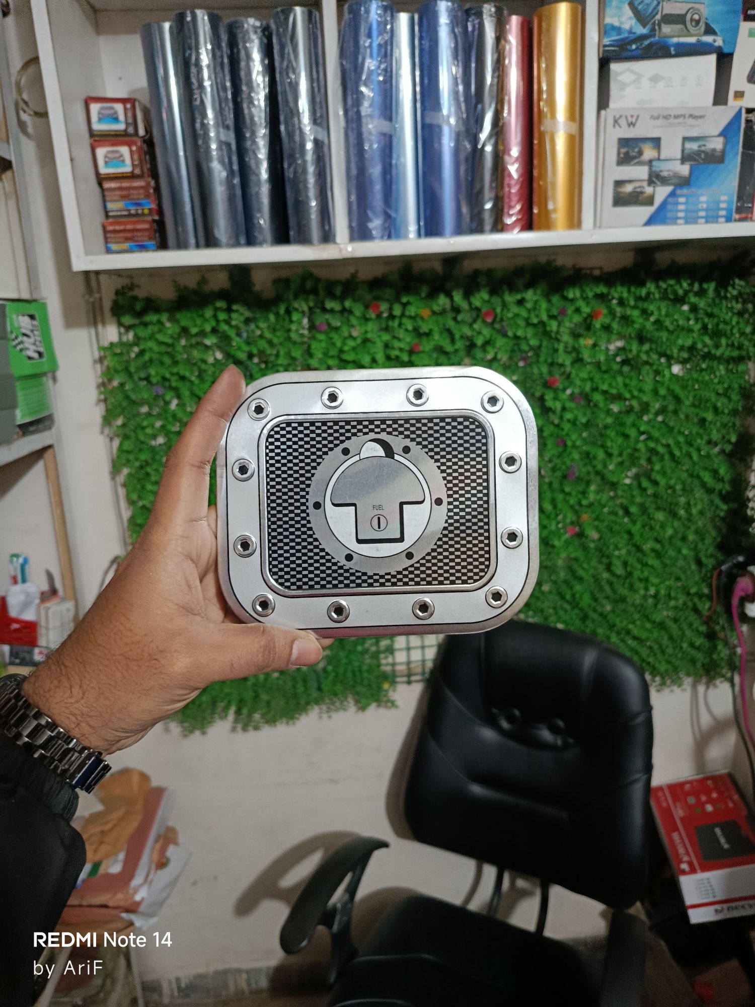 Picture of Universal Fuel Tank Cover Sticker | Premium Metallic & Carbon Fiber Look | Universal Fit