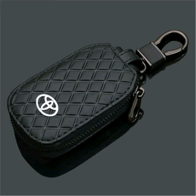 Picture of Premium Diamond Grain Leather Flip Car Key Case Cover | FOB Pouch Wallet for Toyota Models