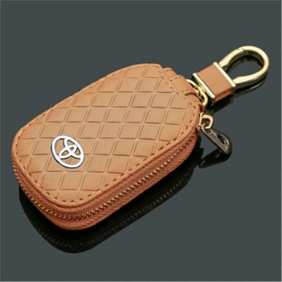 Picture of Premium Diamond Grain Leather Flip Car Key Case Cover | FOB Pouch Wallet for Toyota Models