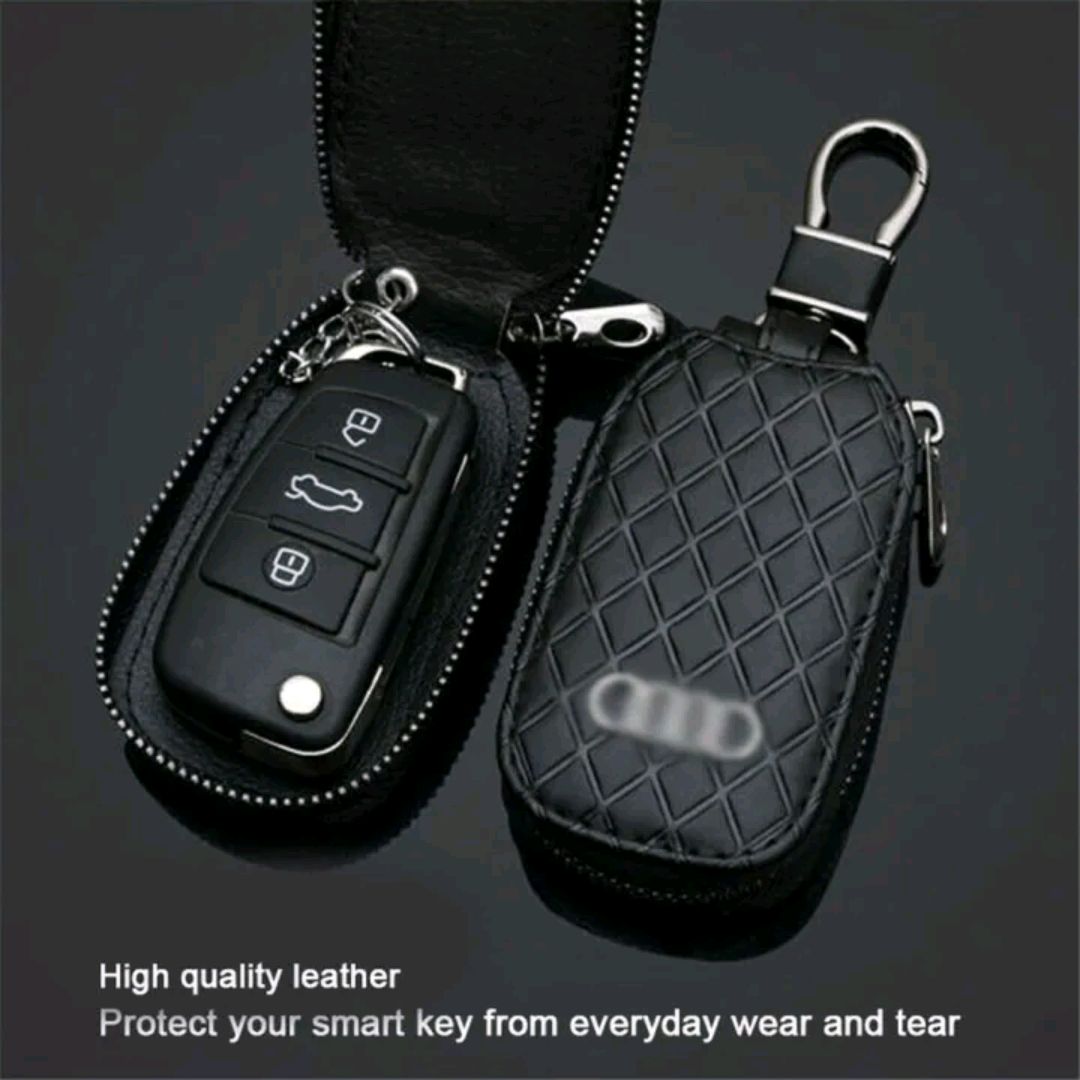 Picture of Premium Diamond Grain Leather Flip Car Key Case Cover | FOB Pouch Wallet for Toyota Models