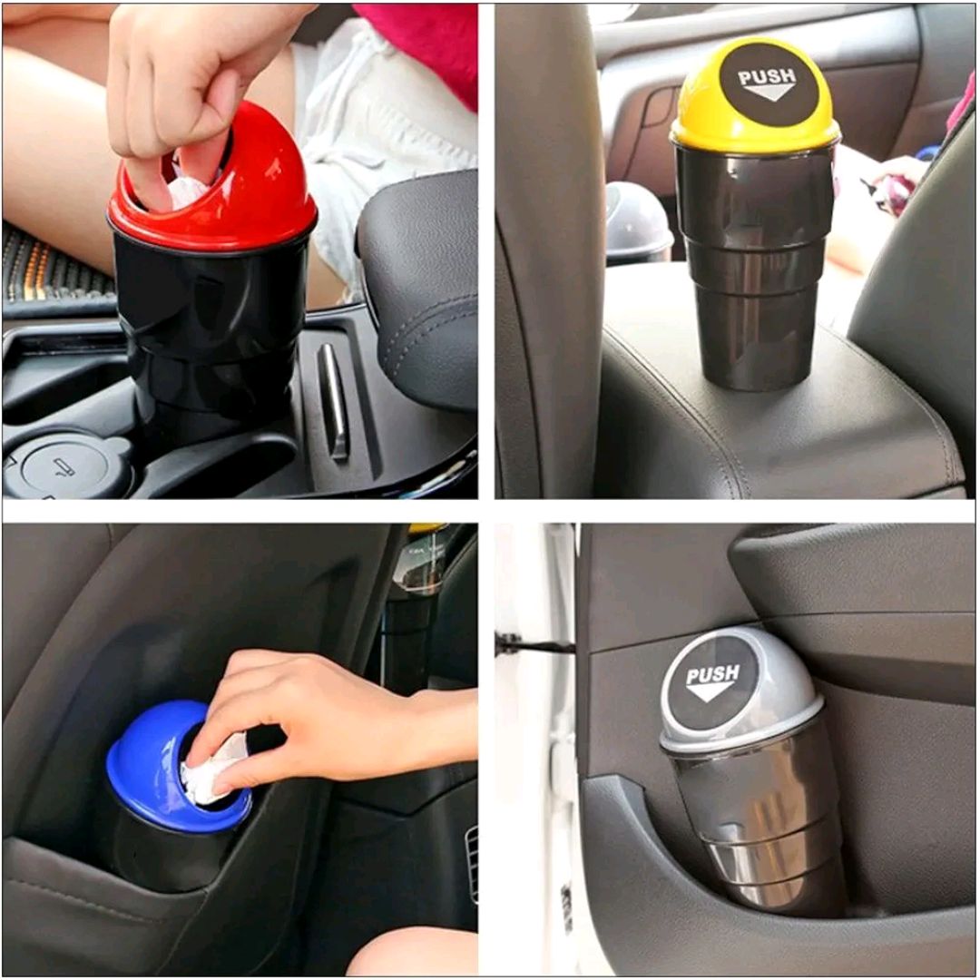 Picture of Car Cup Holder Trash Can with Lid Car Garbage Can for S Truck red lid|Home & Garden | Household Supplies & Cleaning | Trash Cans & Wastebaskets