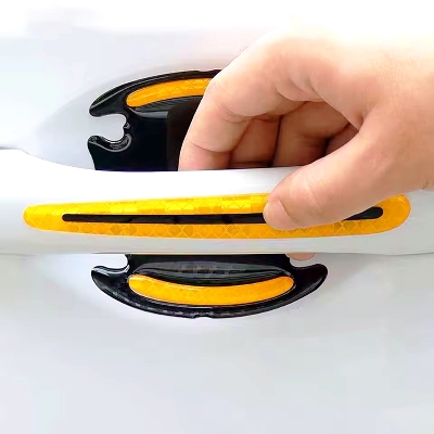 Picture of 8 Pcs EGP Car Door Bowl Sticker Anti Scratch Door Handle Warning Reflective Door Handle Paint Scratch Soft Adhesive Film