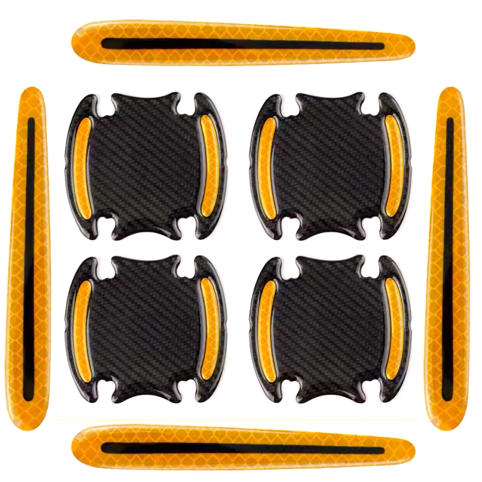 Picture of 8 Pcs EGP Car Door Bowl Sticker Anti Scratch Door Handle Warning Reflective Door Handle Paint Scratch Soft Adhesive Film